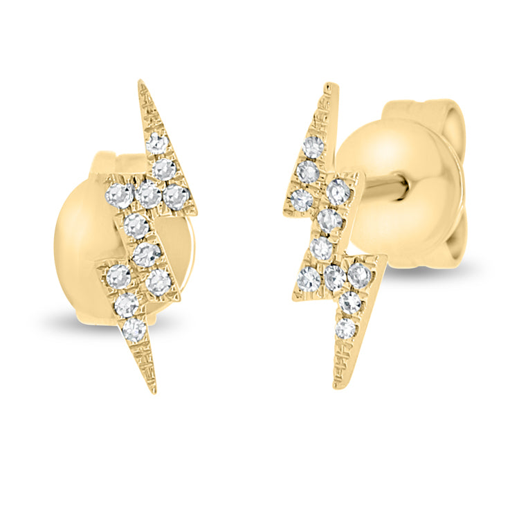 Diamond Double Lightning Bolt Stud Earring - The Ear Stylist by Jo Nayor