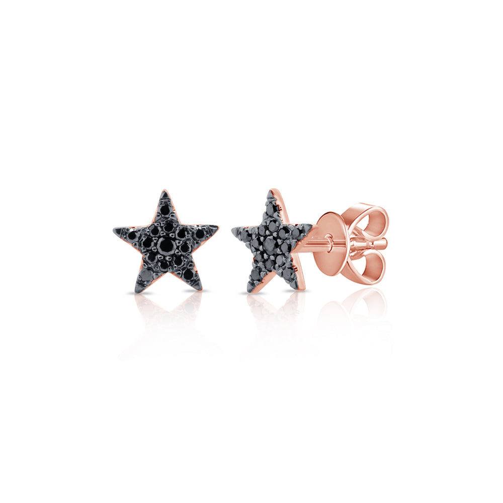 Black Diamond Pave Star Stud Earring - The Ear Stylist by Jo Nayor