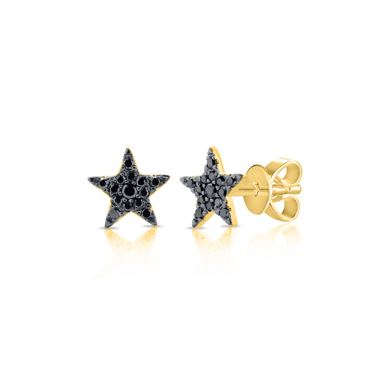 Black Diamond Pave Star Stud Earring - The Ear Stylist by Jo Nayor