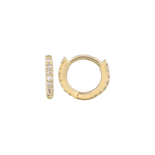 14k Gold Diamond Eternity Micro Hoop Earrings - The Ear Stylist by Jo Nayor