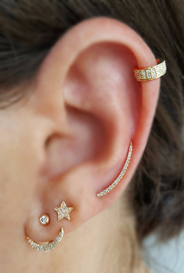Diamond & Gold Mini-Ear Cuff - The Ear Stylist by Jo Nayor