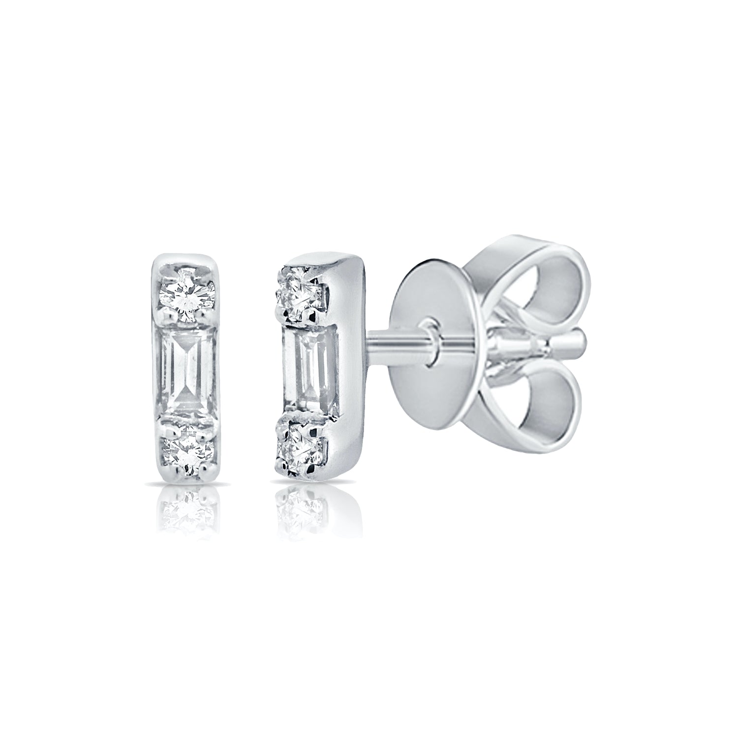 Mini Baguette Stud - Designer Earrings - The EarStylist by Jo Nayor 