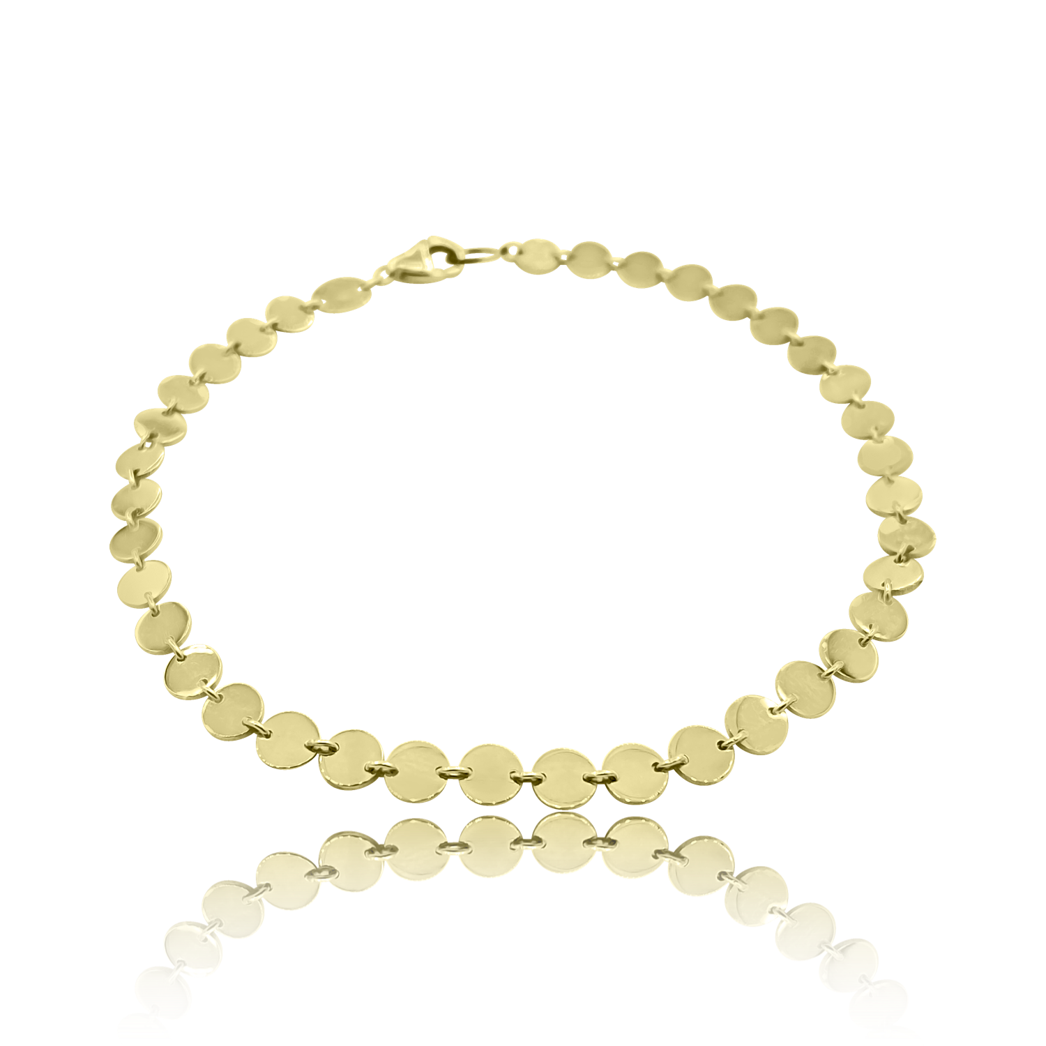 14K Gold Mini Disc Link Anklet - Designer Anklets - Jo Nayor Designs