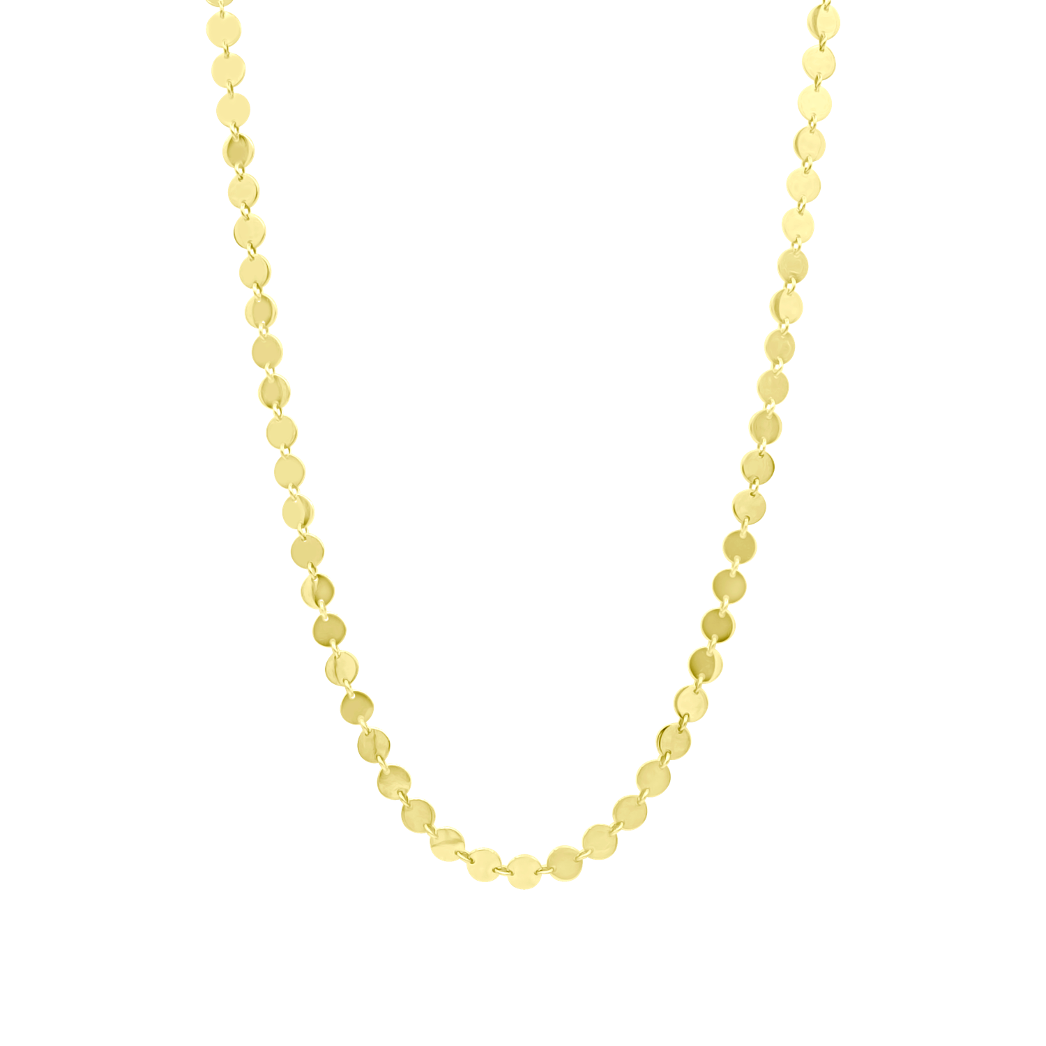 14K Gold Mini Disc Link Necklace - Designer Necklaces - Jo Nayor