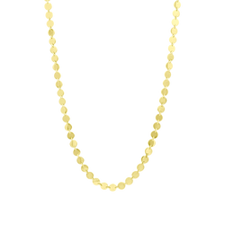 14K Gold Mini Disc Link Necklace - Designer Necklaces - Jo Nayor