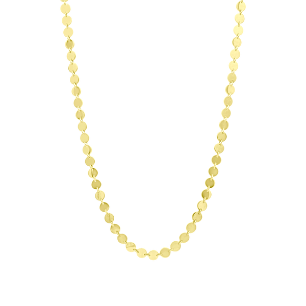 14K Gold Mini Disc Link Necklace - Designer Necklaces - Jo Nayor