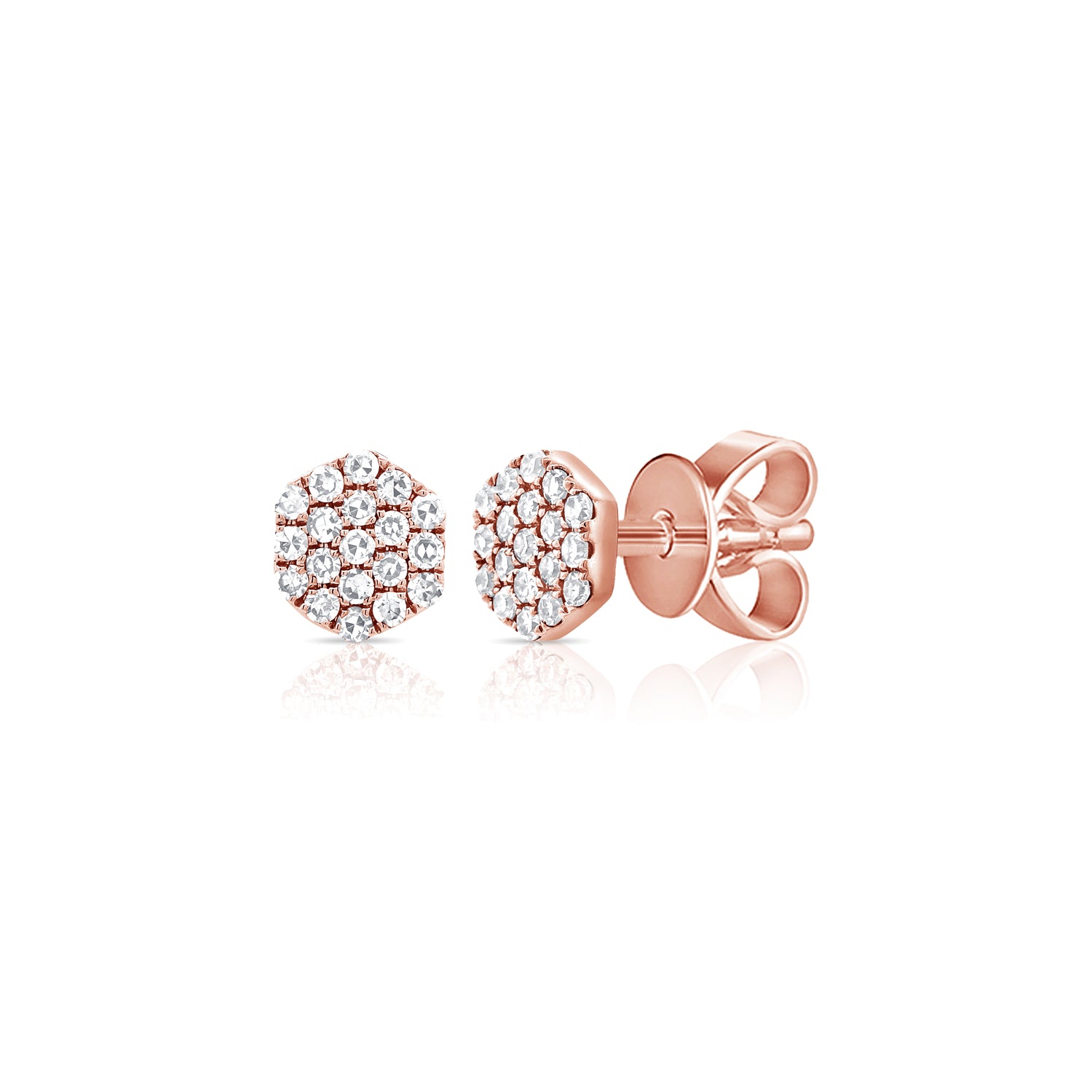 Mini Hexagon Diamond Stud Earring - Designer Earrings - The EarStylist