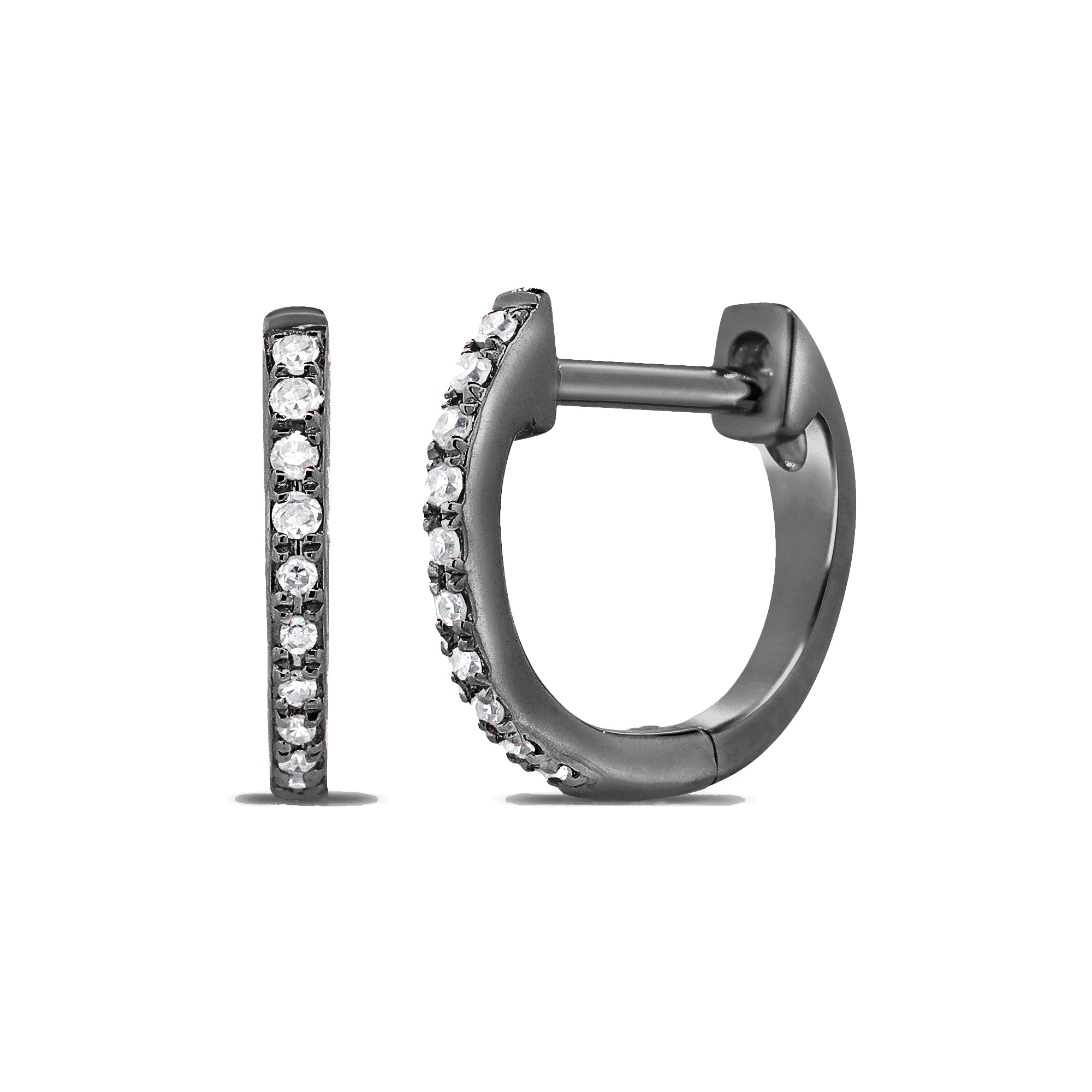 Diamond Mini Hoop Earrings - The Ear Stylist by Jo Nayor