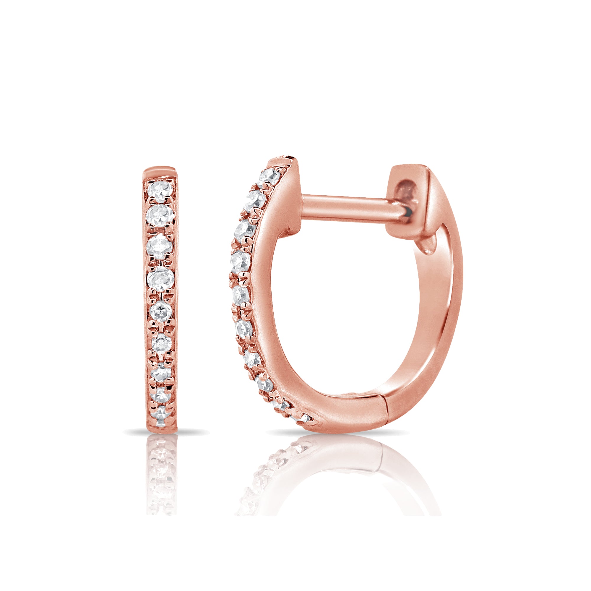 Diamond Mini Hoop Earrings - The Ear Stylist by Jo Nayor