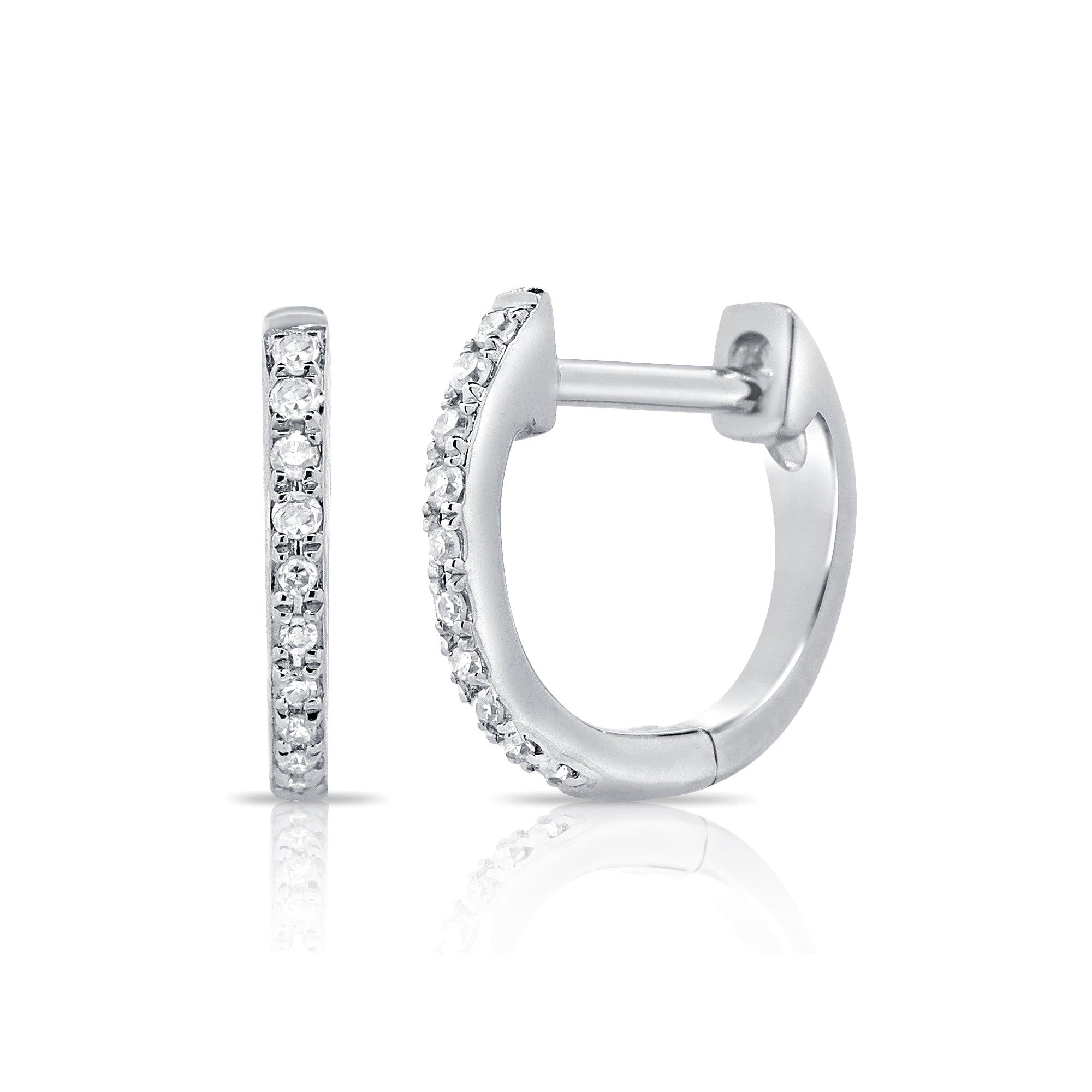 Diamond Mini Hoop Earrings - The Ear Stylist by Jo Nayor