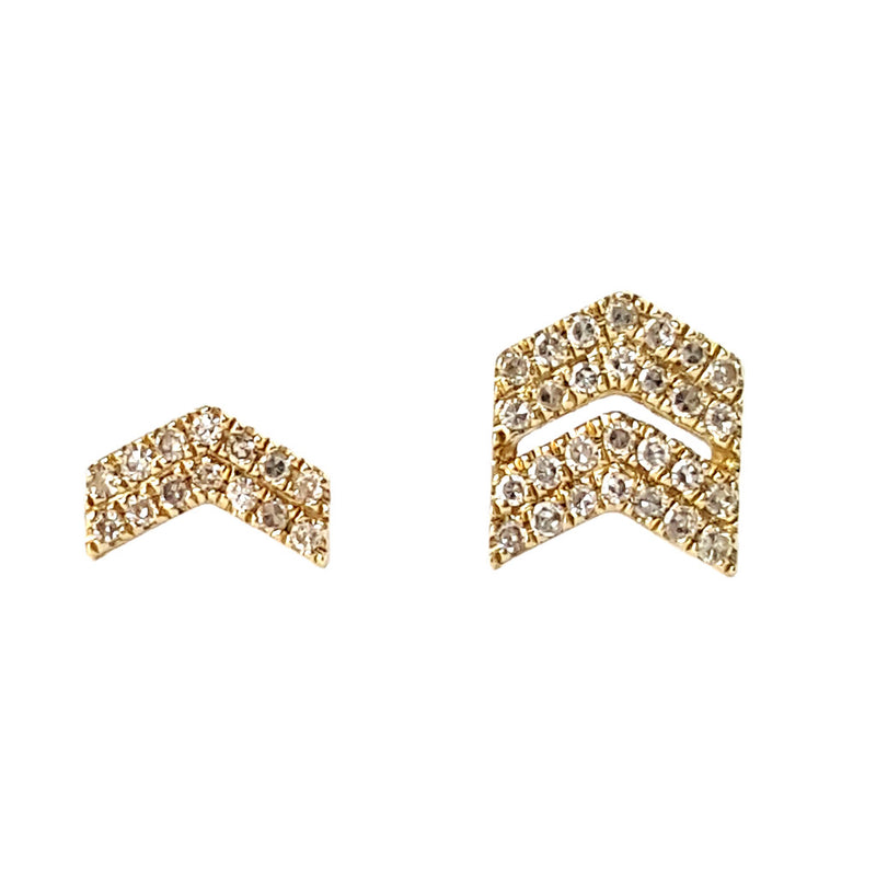 Gold & Diamond Single Chevron Stud Earring - The Ear Stylist by Jo Nayor