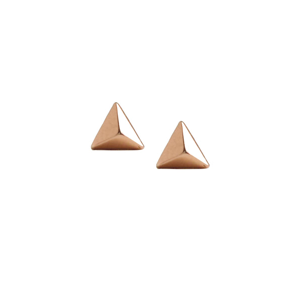 Solid Gold Mini Pyramid Triangle Earring - The Ear Stylist by Jo Nayor