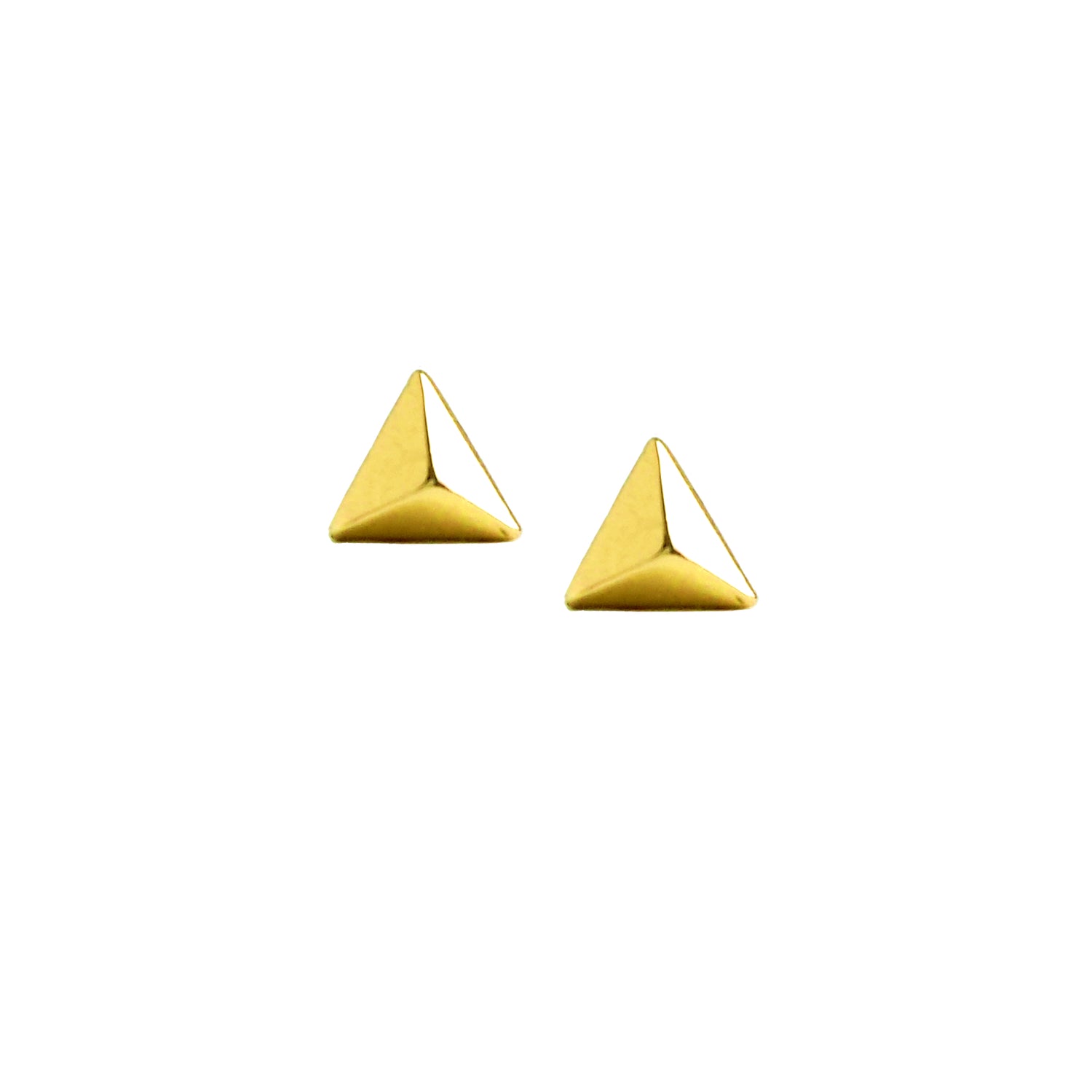 Solid Gold Mini Pyramid Triangle Earring - The Ear Stylist by Jo Nayor