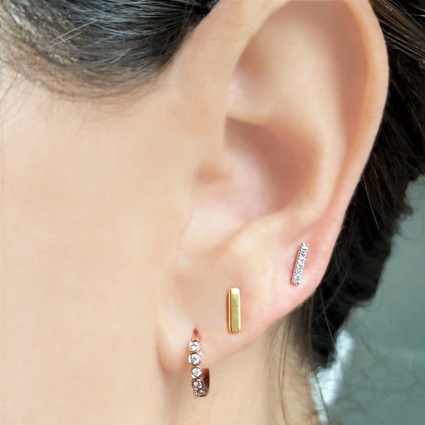 Diamond Mini Stick Stud Earring - The Ear Stylist by Jo Nayor