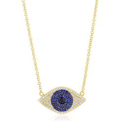 Sapphire and Diamond Evil Eye Necklace - The Ear Stylist by Jo Nayor