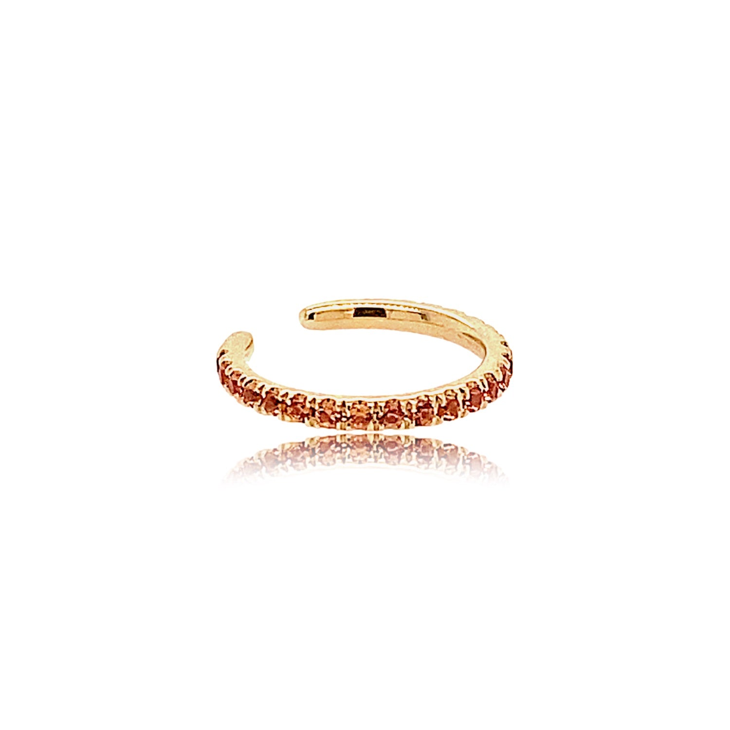 Orange Sapphire & Gold Ear Cuff - Designer Earrings - The Ear Stylist