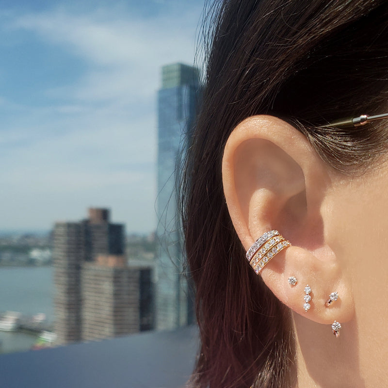 Diamond Low Rider Ear Cuff - Designer Earrings - The EarStylist by Jo Nayor 