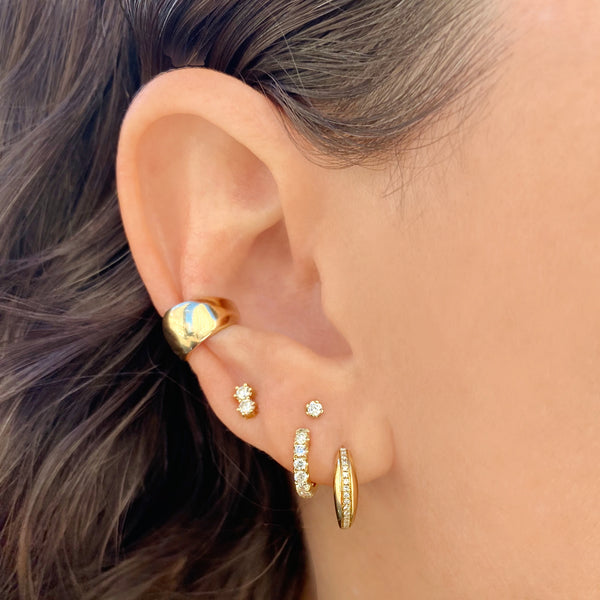Diamond Seamed Hoops - Designer Earrings - The Ear Stylist by Jo Nayor
