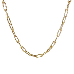 Oval Link 14K Gold Chain Necklace - Designer Earrings - The EarStylist by Jo Nayor 