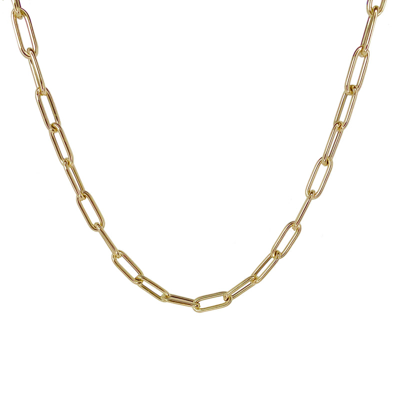 Oval Link 14K Gold Chain Necklace - Designer Earrings - The EarStylist by Jo Nayor 