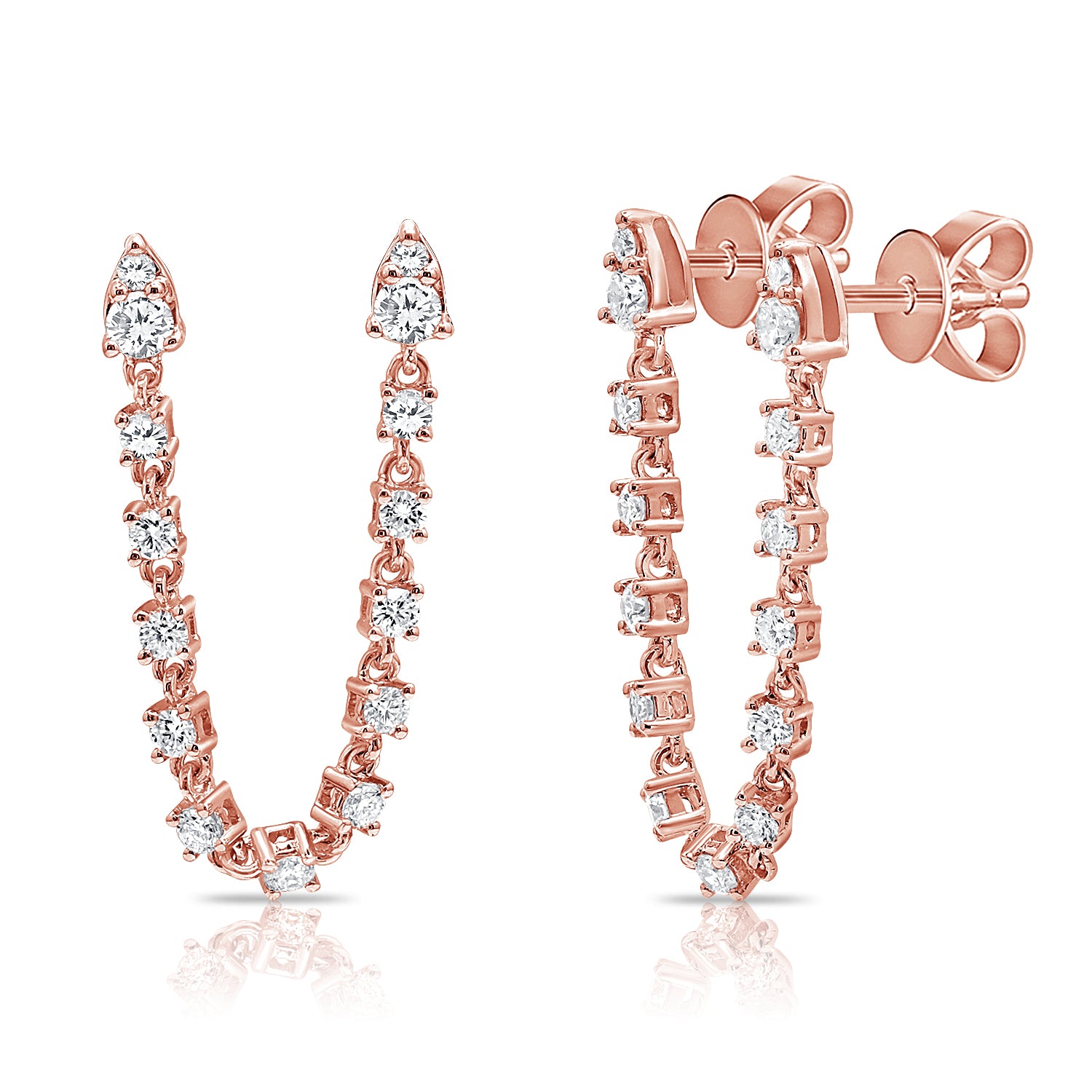 Diamond Draped Studs - Designer Earrings - Ear Stylist by Jo Nayor
