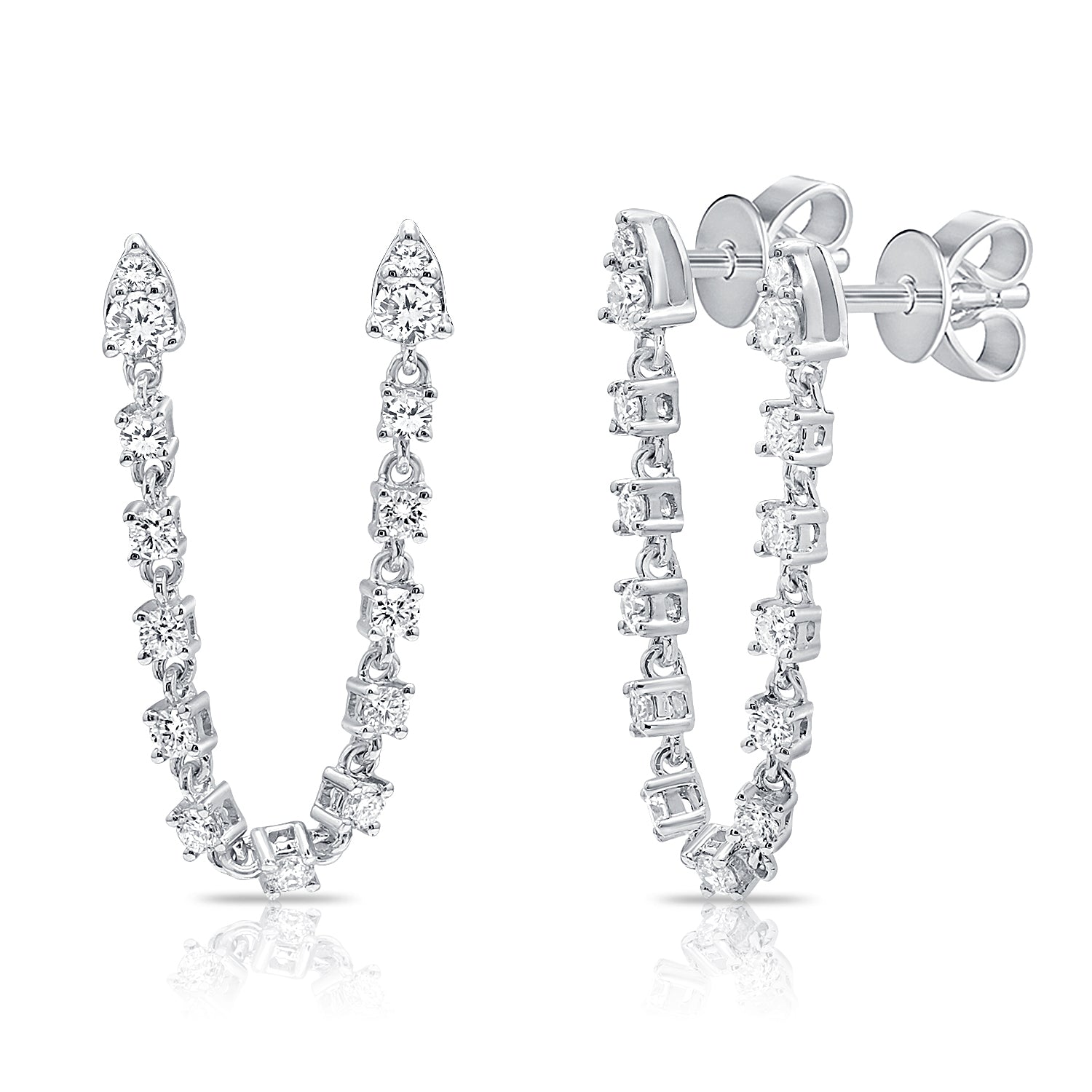 Diamond Draped Studs - Designer Earrings - Ear Stylist by Jo Nayor