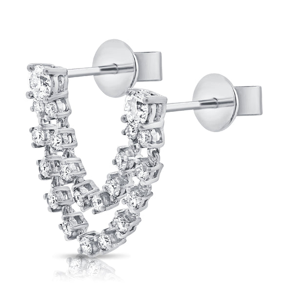 Double Draped Diamond Studs - Earrings - The Ear Stylist by Jo Nayor