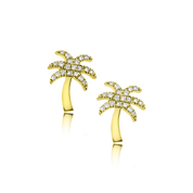 Diamond Palm Stud - Designer Earrings - The EarStylist by Jo Nayor 