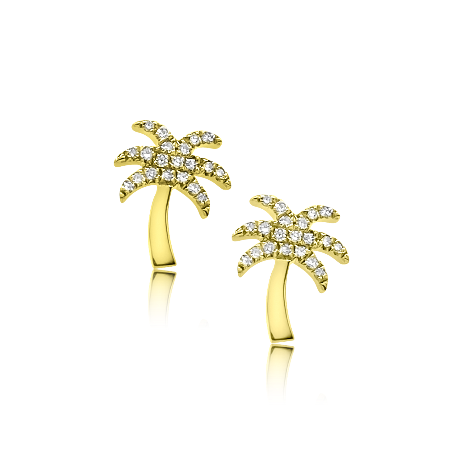 Diamond Palm Stud - Designer Earrings - The EarStylist by Jo Nayor 