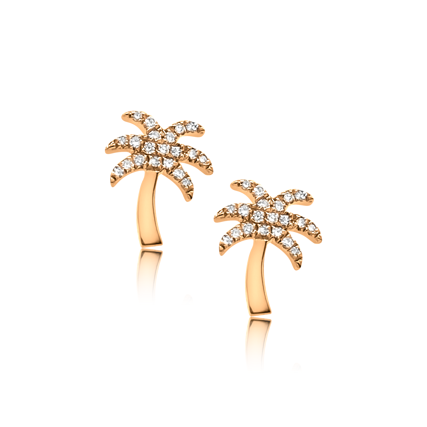 Diamond Palm Stud - Designer Earrings - The EarStylist by Jo Nayor 