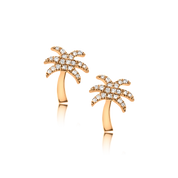 Diamond Palm Stud - Designer Earrings - The EarStylist by Jo Nayor 