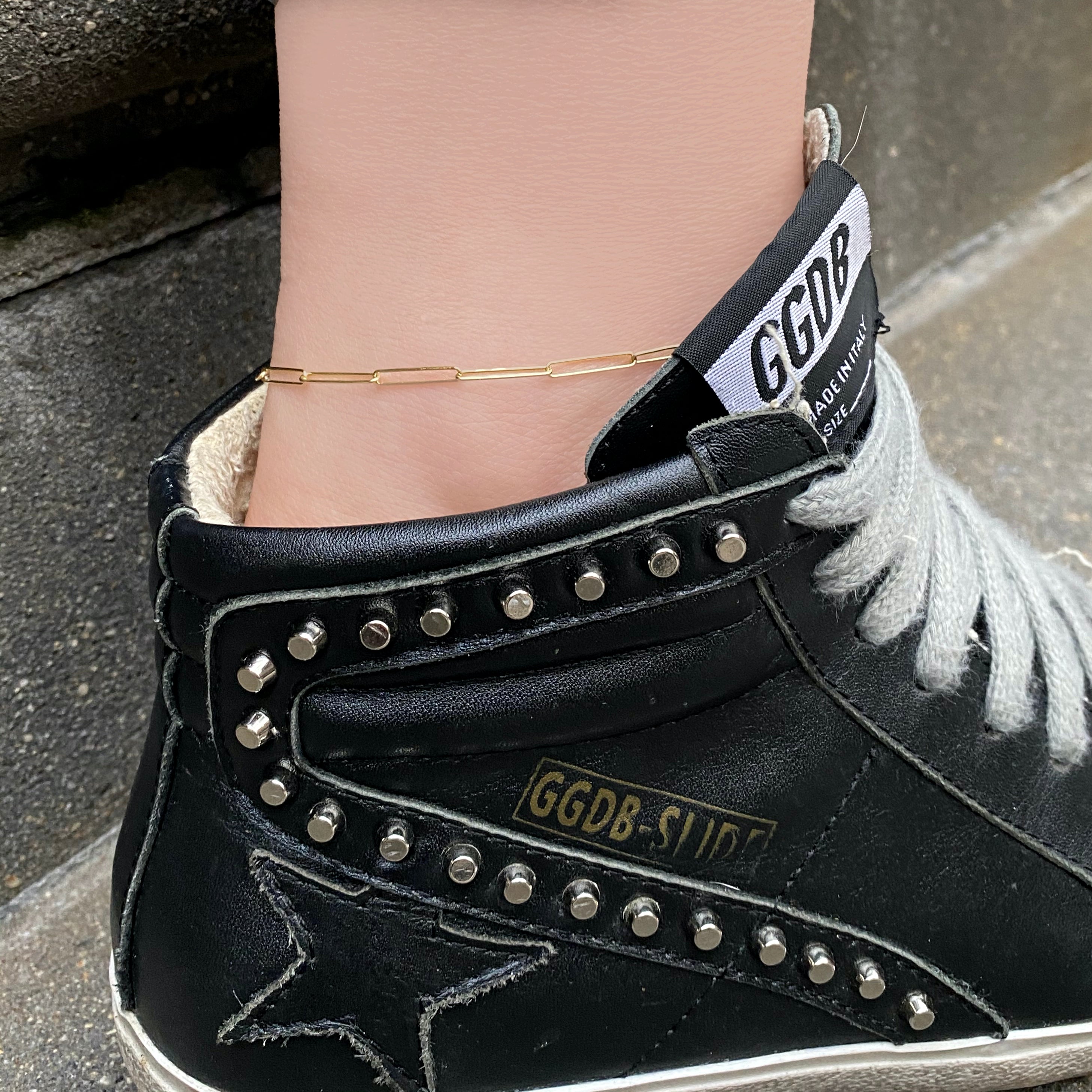 Petite Paperclip Anklet - Designer Earrings - The EarStylist by Jo Nayor 