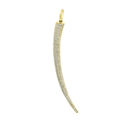 Gold & Pave Diamond Horn Charm - Designer Necklace - Jo Nayor