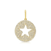 Pave Diamond Star Medallion - Designer Earrings - The EarStylist by Jo Nayor 