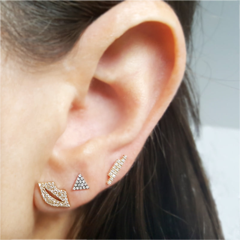 Pave Diamond Lips Post Earring - The Ear Stylist by Jo Nayor