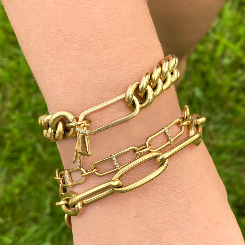 14K Gold & Diamond Peace Hand Charm - Designer Necklace - Jo Nayor