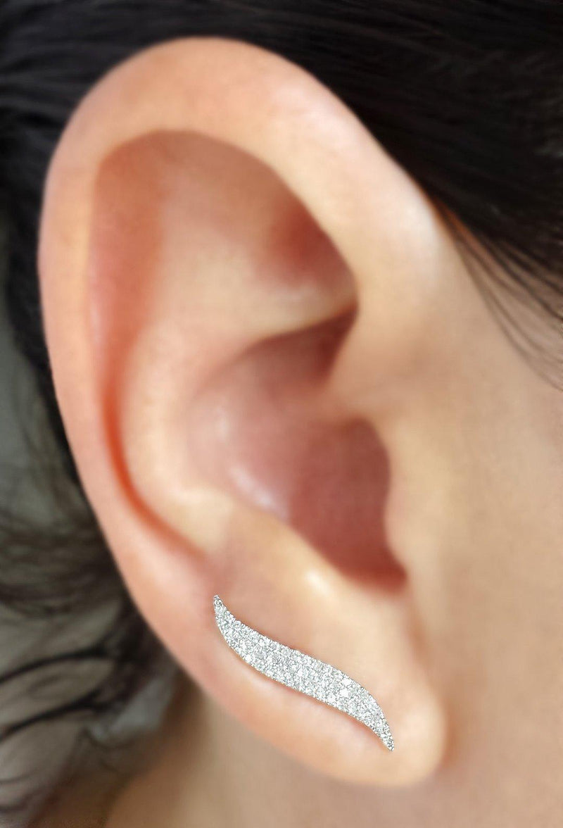 Gold and Diamond Petal Climber - The Ear Stylist by Jo Nayor