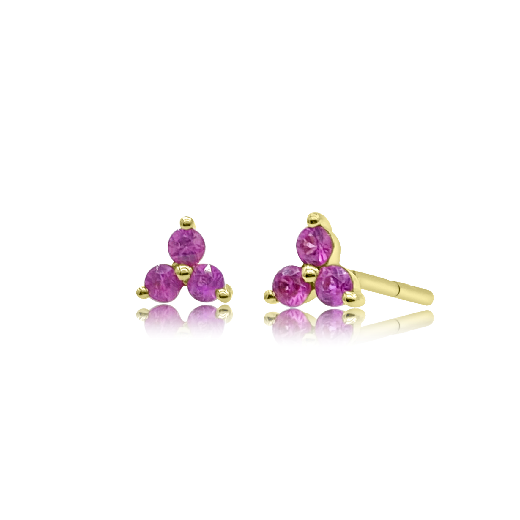 Sapphire Trinity Post Earring - Designer Earrings - The Ear Stylist