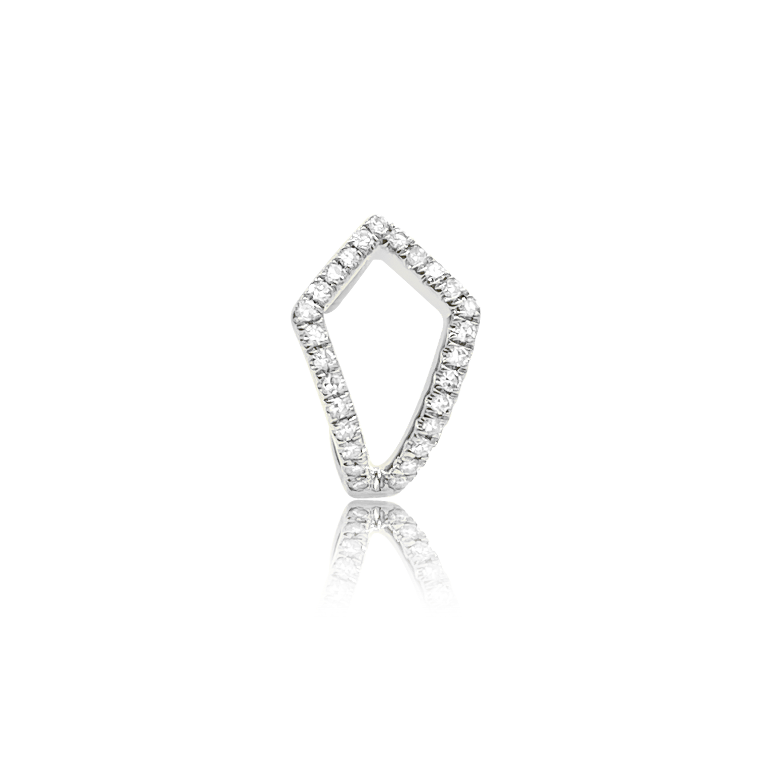 Diamond Pipa Post - Designer Earrings - The Ear Stylist by Jo Nayor