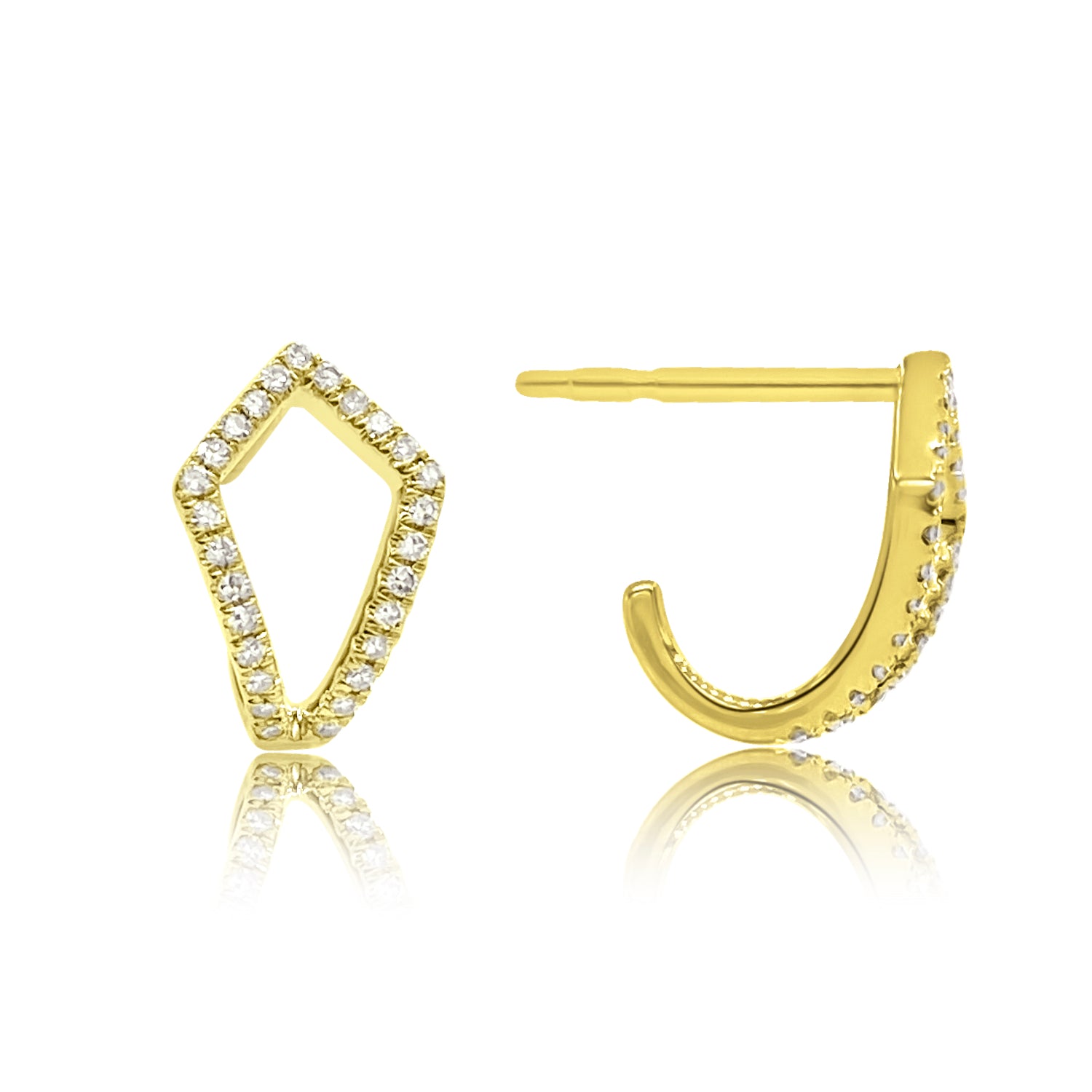 Diamond Pipa Post - Designer Earrings - The Ear Stylist by Jo Nayor