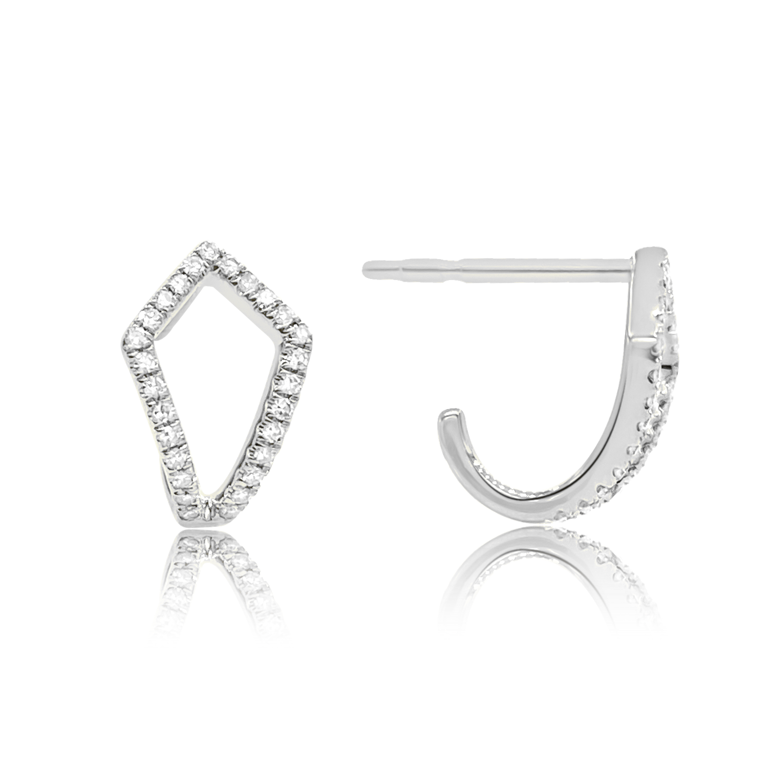 Diamond Pipa Post - Designer Earrings - The Ear Stylist by Jo Nayor