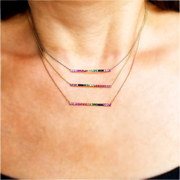 Rainbow Bar Necklace - The Ear Stylist by Jo Nayor