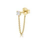 Diamond and Ruby Tethered Earrings - Gold Earrings - The Ear Stylist