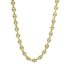 14K Gold Puffed Mariner Link Necklace Designer Necklaces Jo
