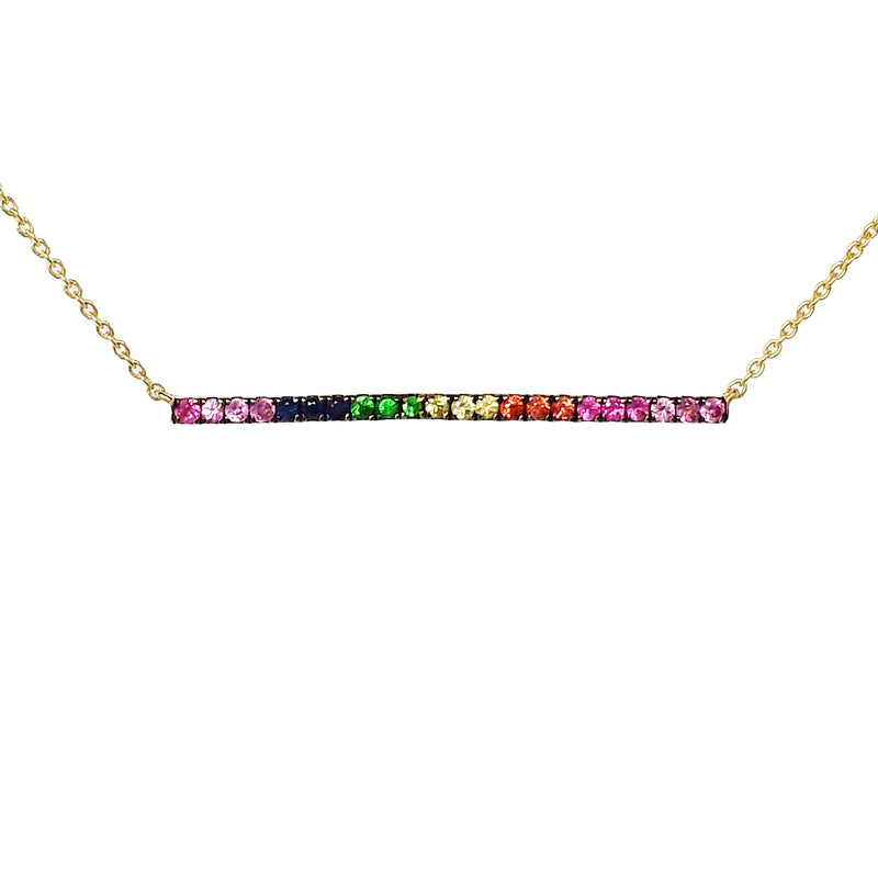 Rainbow Bar Necklace - The Ear Stylist by Jo Nayor