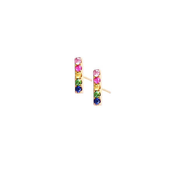 Rainbow Mini-Stick Stud Earring - The Ear Stylist by Jo Nayor