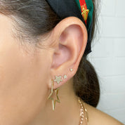 Large 14K Gold and Diamond Pave Star Stud Earring - The Ear Stylist by Jo Nayor