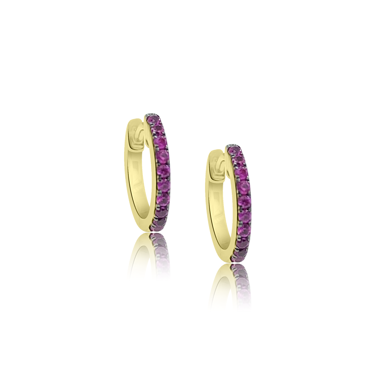 Reversible Diamond & Ruby Eternity Hoops - Gold Earrings - Ear Stylist