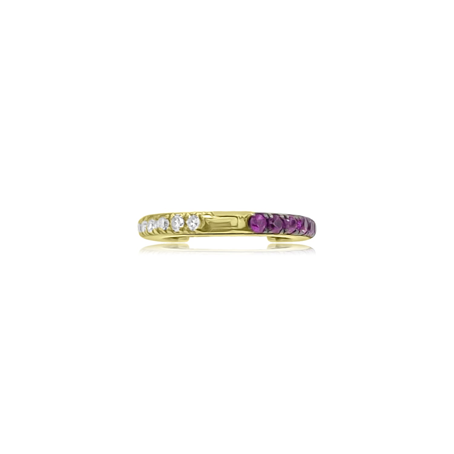 Reversible Diamond & Ruby Eternity Hoops - Gold Earrings - Ear Stylist