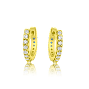 Reversible Diamond and Sapphire Gemma Huggie